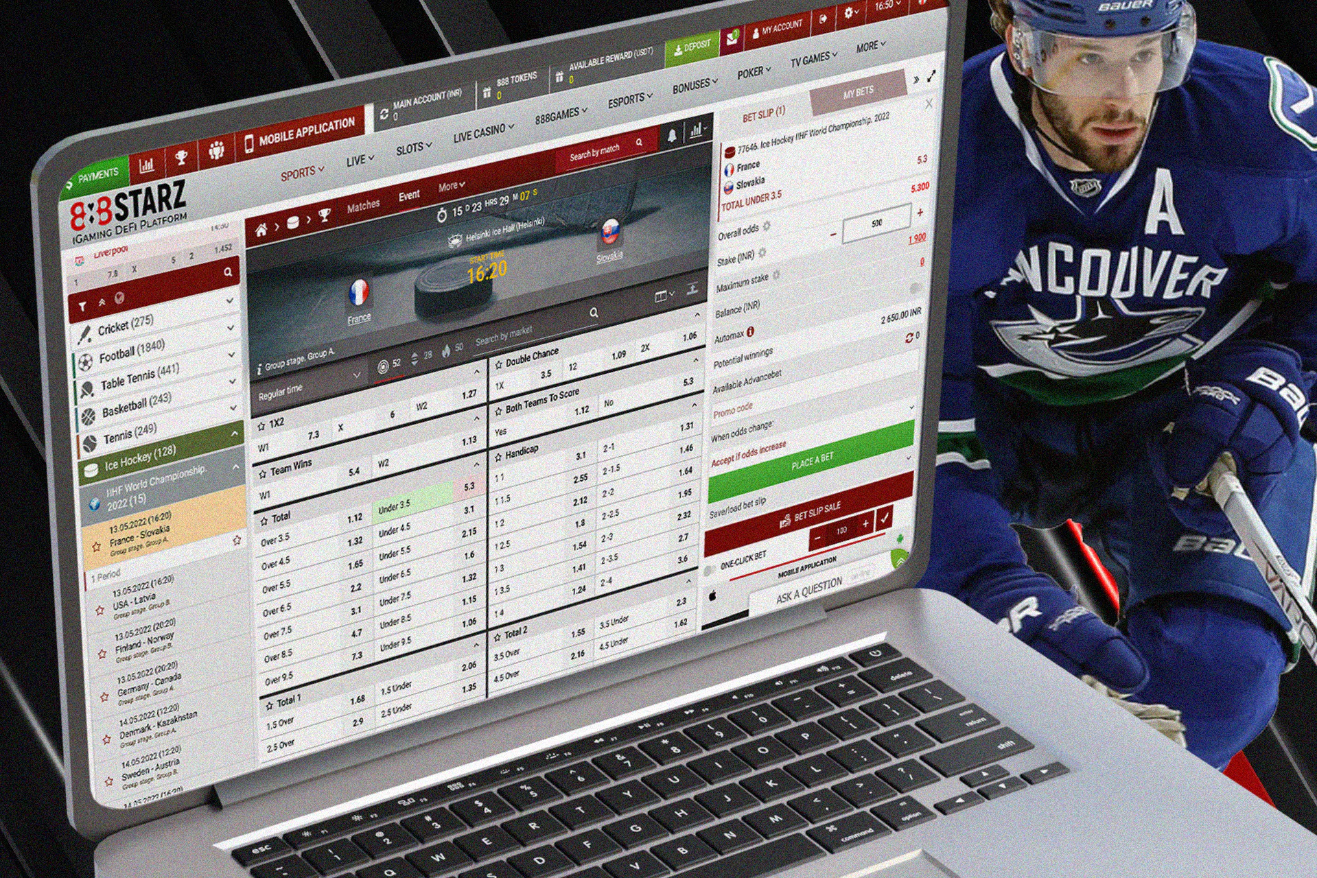 888starz hockey sports betting